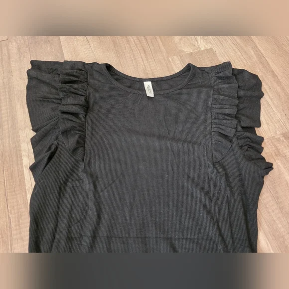 Amazon Missufe Flutter Sleeve Bodysuit Ribbed Black Skims Casual Shapewear - Picture 16 of 16